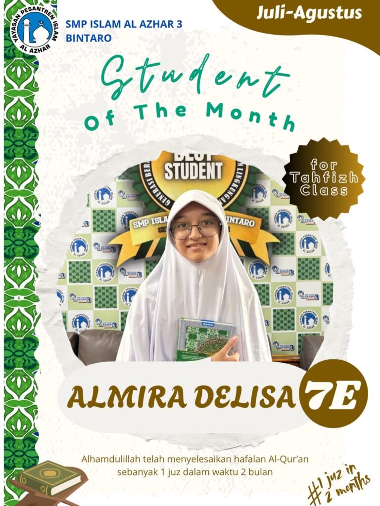 Student of the Month SMP Islam Al Azhar 3 Bintaro Almira Delisa dari kelas 7E Tahfizh